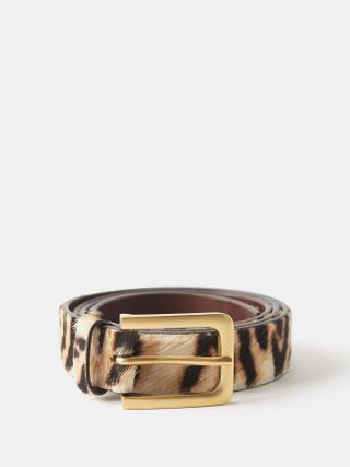 Raey + Tiger-Printed Leather Belt