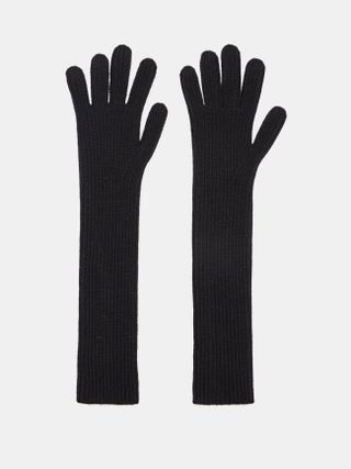 Raey + Recycled Cashmere-Blend Ribbed Long Gloves