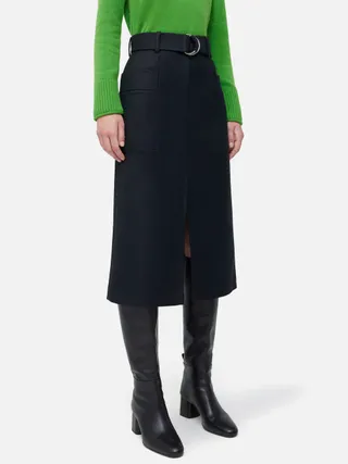 Jigsaw + Wool Belted Utility Skirt