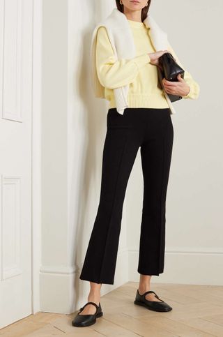 High Sport + Kick Cropped Stretch-Cotton Flared Pants