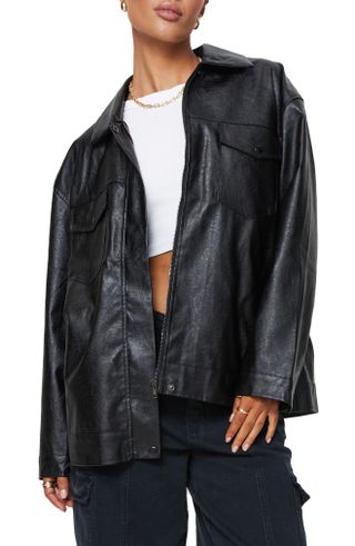 Princess Polly + Callie Oversize Faux Leather Jacket