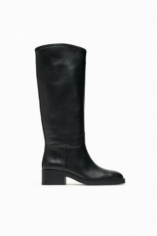 Zara + Leather Knee High Boots