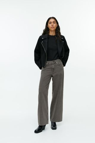 Arket + Cloud Low Loose Jeans in Washed Black