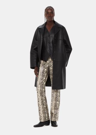 Whistles + Snake Print Leather Trousers
