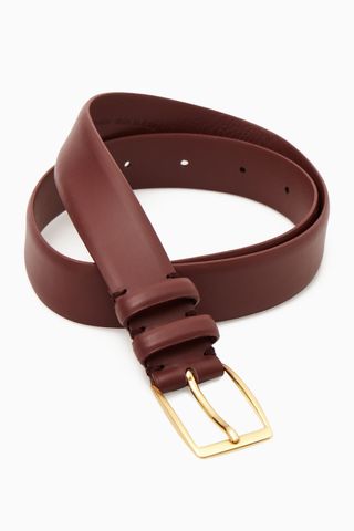 COS + Classic Leather Belt in Brown