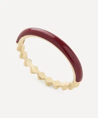 Liberty + 9ct Gold Eclipse Burgundy Band Ring