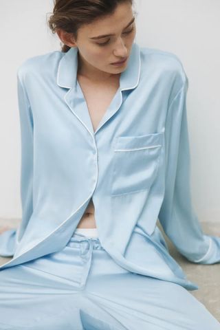 H&M + Satin Pajama Shirt and Pants