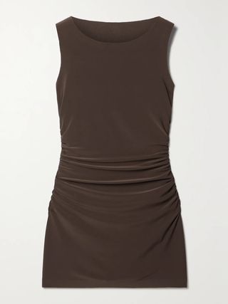 Norma Kamali + Ruched Stretch-Jersey Mini Dress