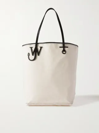 JW Anderson + Anchor Leather-Trimmed Cotton Tote