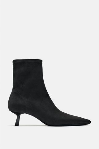 Zara + Mid-Heeled Stretch Ankle Boots