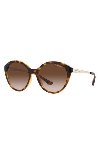 Armani Exchange + 55mm Gradient Cat Eye Sunglasses