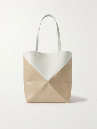 Loewe + Puzzle Fold Convertible Medium Two-Tone Leather Tote Bag