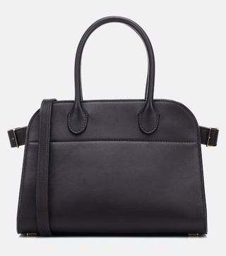 The Row + Margaux 10 Leather Tote in Black