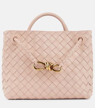 Bottega Veneta + Small Leather Shoulder Bag in Pink