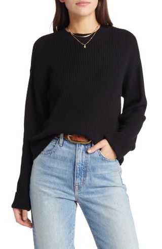Treasure & Bond + Cuff Sleeve Rib Cotton Sweater