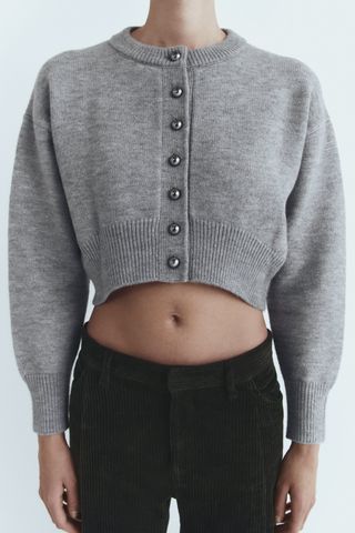 Zara + Button Knit Cardigan
