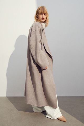 H&M + Wool-Blend Coat in Griege