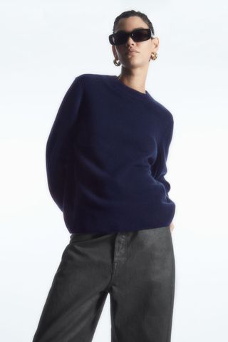 COS + Pure Cashmere Jumper in Navy