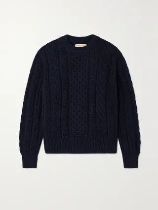 &Daughter + + Net Sustain Aran Cable-Knit Wool Sweater