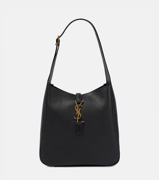 Saint Laurent + Le 5 à 7 Small Leather Shoulder Bag in Black