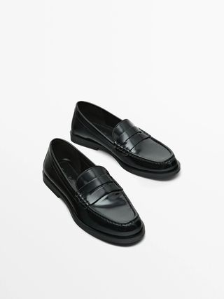 Massimo Dutti + Leather Penny Loafers