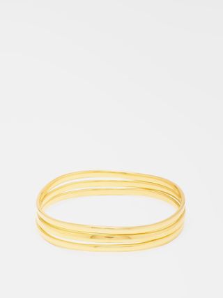 Daphine + Set of Three Moune 18kt Gold-Plated Bangles