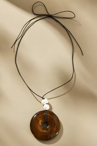 Fraiser Sterling + Smooth Stone Pendant Necklace