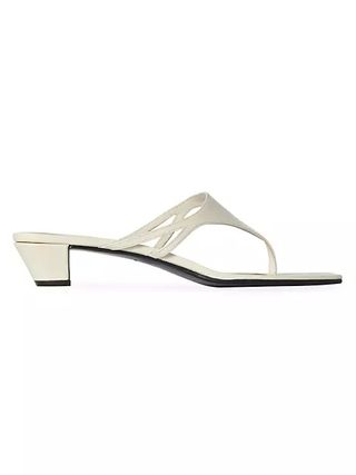 The Row + Open-Toe Cut-Out Leather Sandals