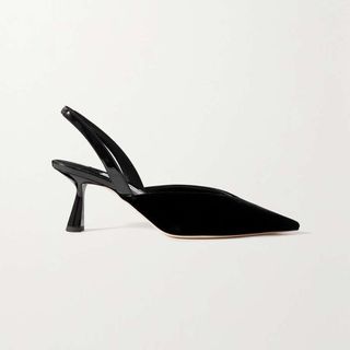 Jimmy Choo + Maryanne 65 Velvet and Patent-Leather Slingback Pumps