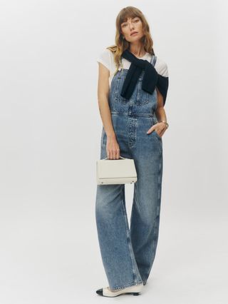 Reformation + River Relaxed Denim Overalls