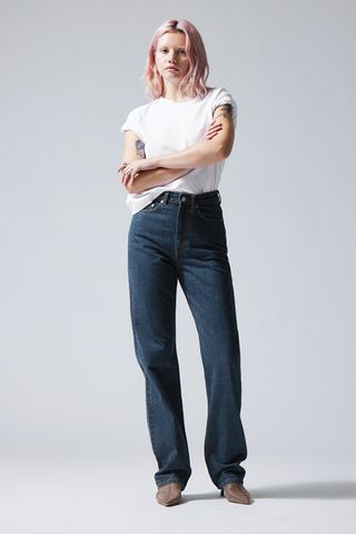 Weekday + Rowe Extra High Straight Jeans - Sapphire Blue