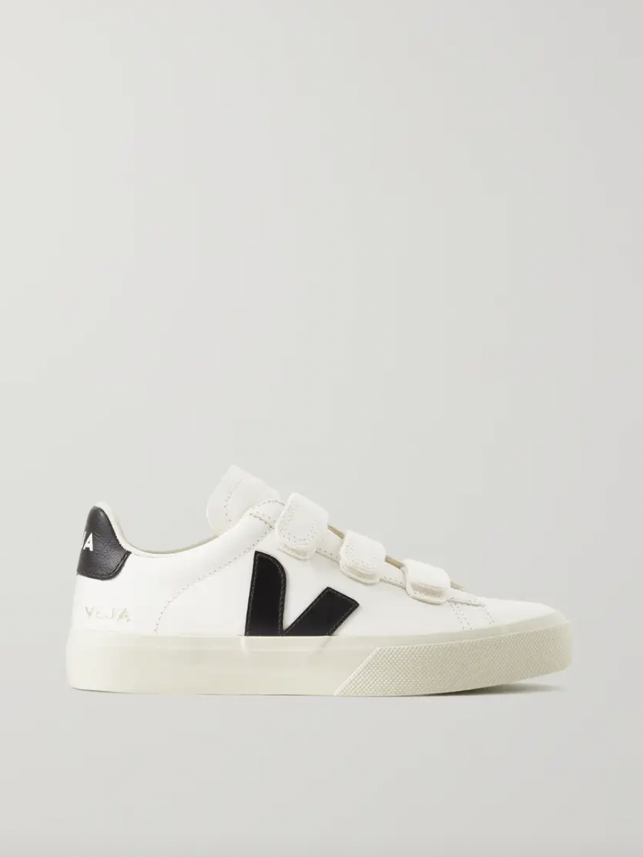 Veja + Recife Rubber-Trimmed Leather Sneakers