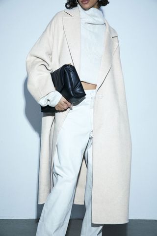 H&M + Wool-Blend Coat in Light Beige