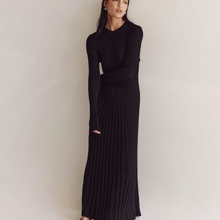 Dissh + Ada Black Long Sleeve Midi Dress
