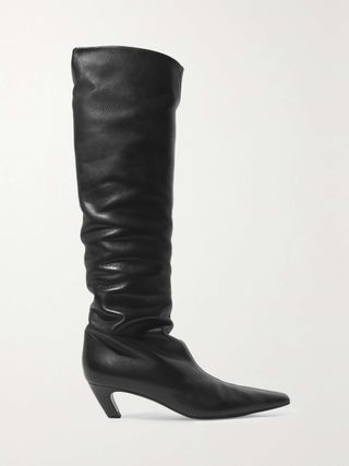 Khaite + Davis Leather Knee Boots