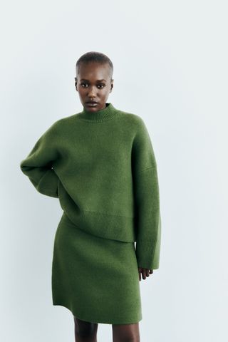 Zara + Wide Ribbed Knit Sweater