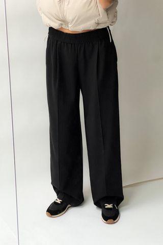 Zara + Wide Leg Pinstripe Pants