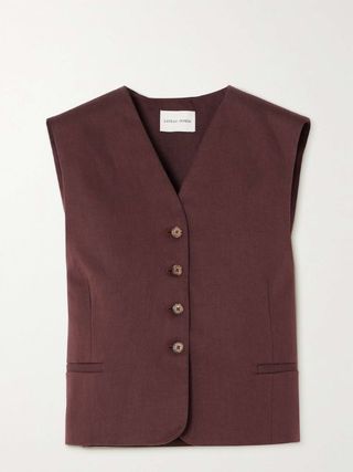 Loulou Studio + Iba Cotton and Linen-Blend Twill Vest