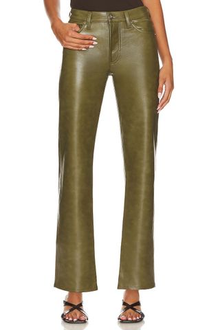 Agolde + Sloane Straight Pants in Olive