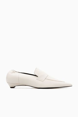 COS + Pointed Leather Kitten Heel Loafers