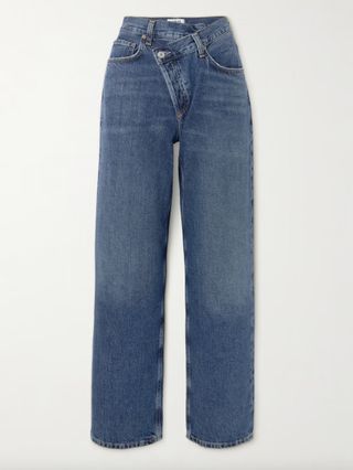 Agolde + + Net Sustain Criss Cross High-Rise Straight-Leg Recycled Jeans