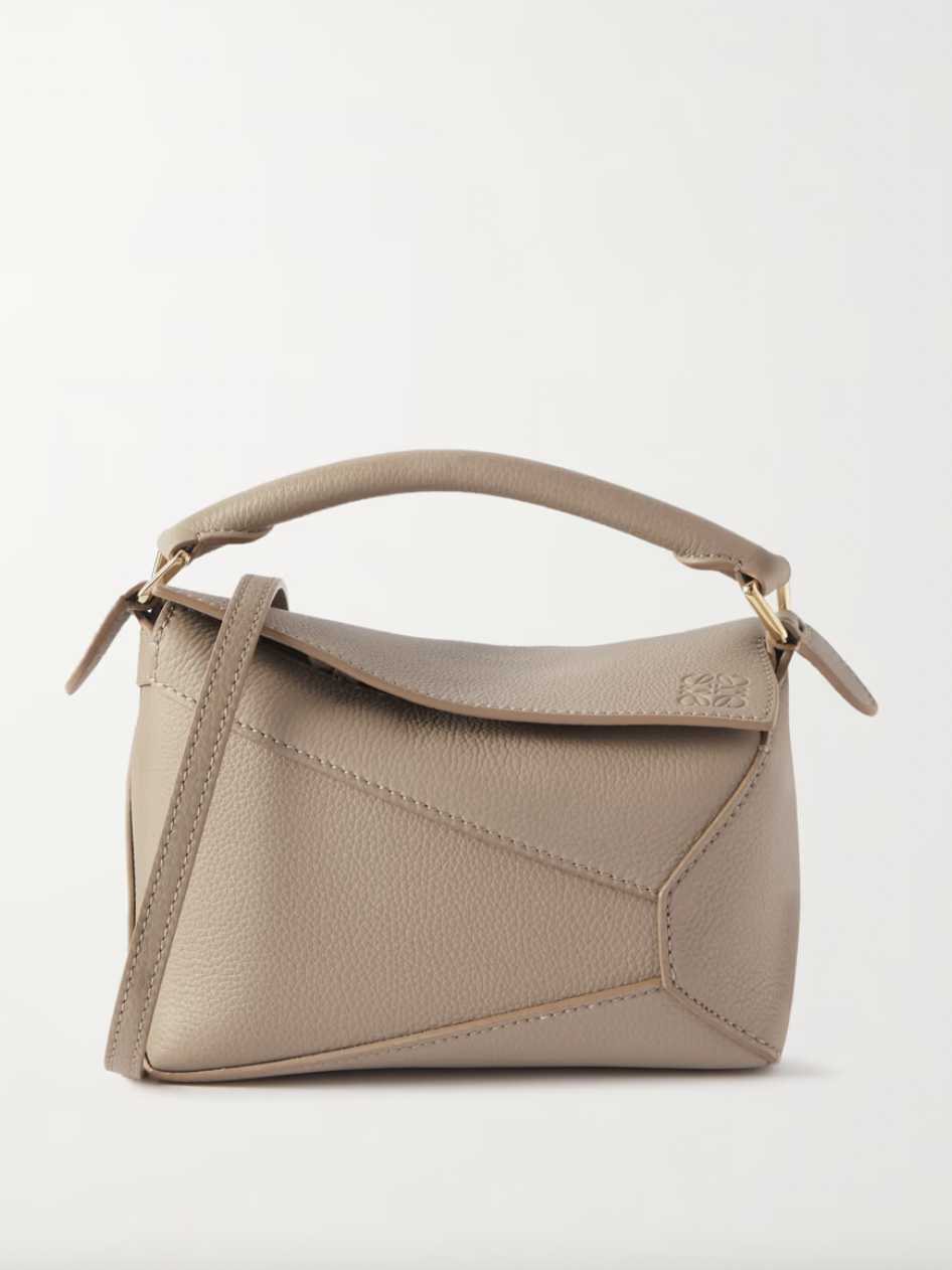 Loewe + Puzzle Mini Textured-Leather Shoulder Bag