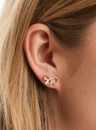 DesignB London + Bow Stud Earrings