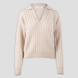 Unsubscribed + Cashmere Cable Polo Sweater