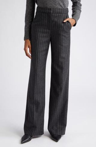 Veronica Beard + Tonelli Pinstripe Wool Blend Pants