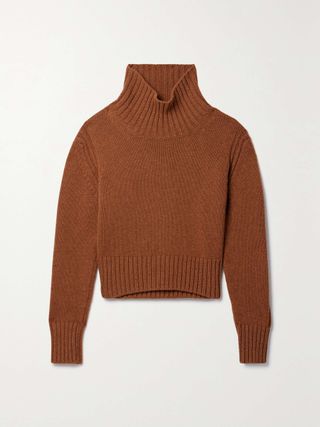 &Daughter + Fintra Cropped Wool Turtleneck Sweater