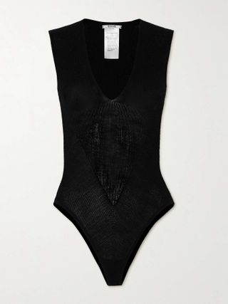 Wolford + Aurora Ribbed Wool Bodysuit