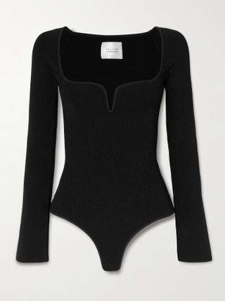 Galvan + Gaia Ribbed-Knit Bodysuit