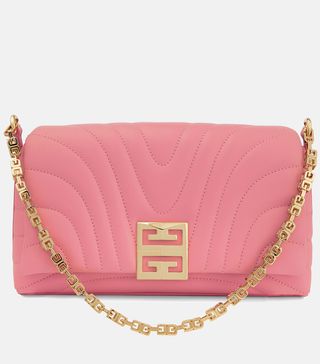 Givenchy + 4g Small Quilted Leather Shoulder Bag in Pink