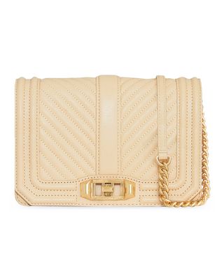 Rebecca Minkoff + Small Chevron Quilted Love Leather Crossbody Bag